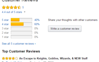 Screen capture of customer reviews of "Rebels and Fools"