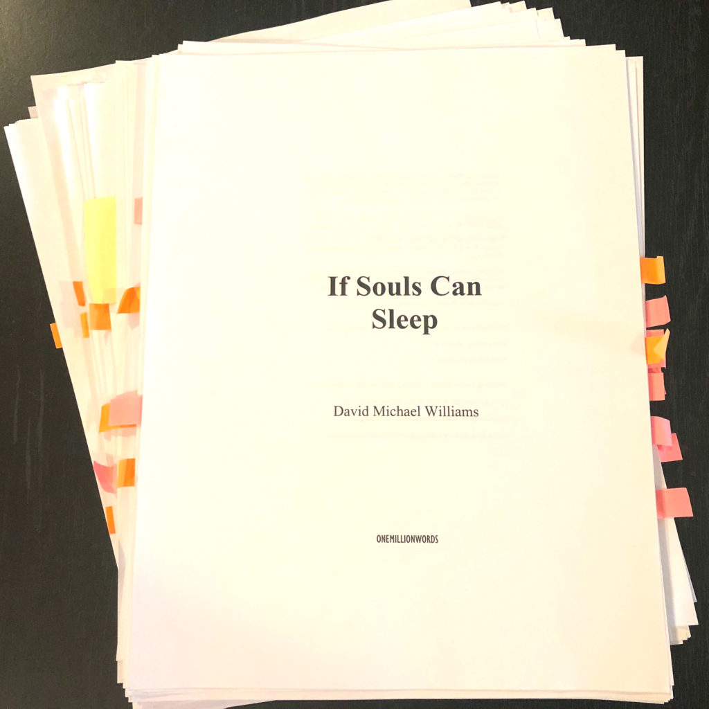 If Souls Can Sleep manuscript with flags indicating corrections