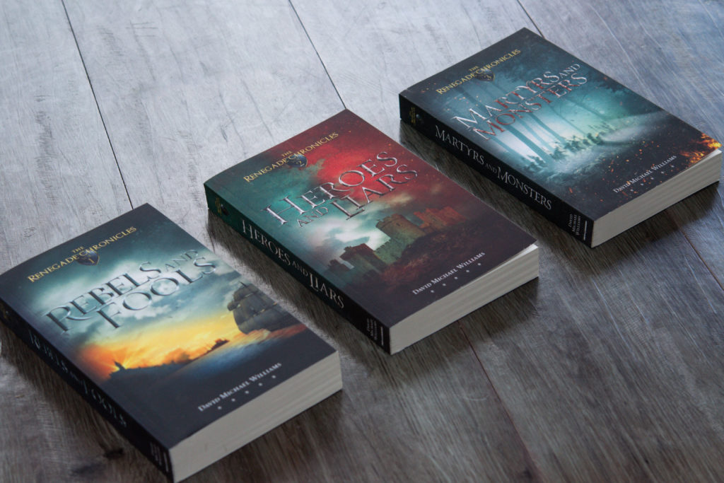 three novels of The Renegade Chronicles side by side
