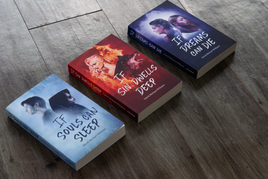 three novels of The Soul Sleep Cycle side by side