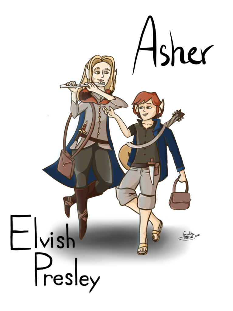 sketch of Asher and Elvish Presley
