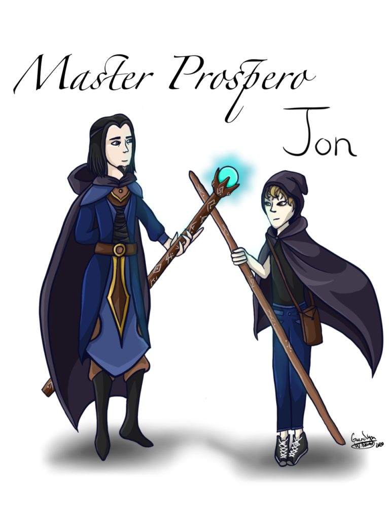 sketch of Jon and Master Prospero