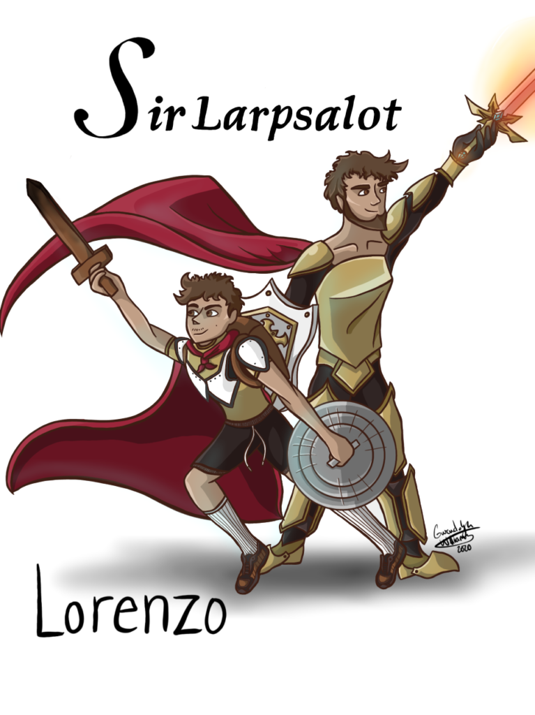 sketch of Lorenzo and Sir Larpsalot